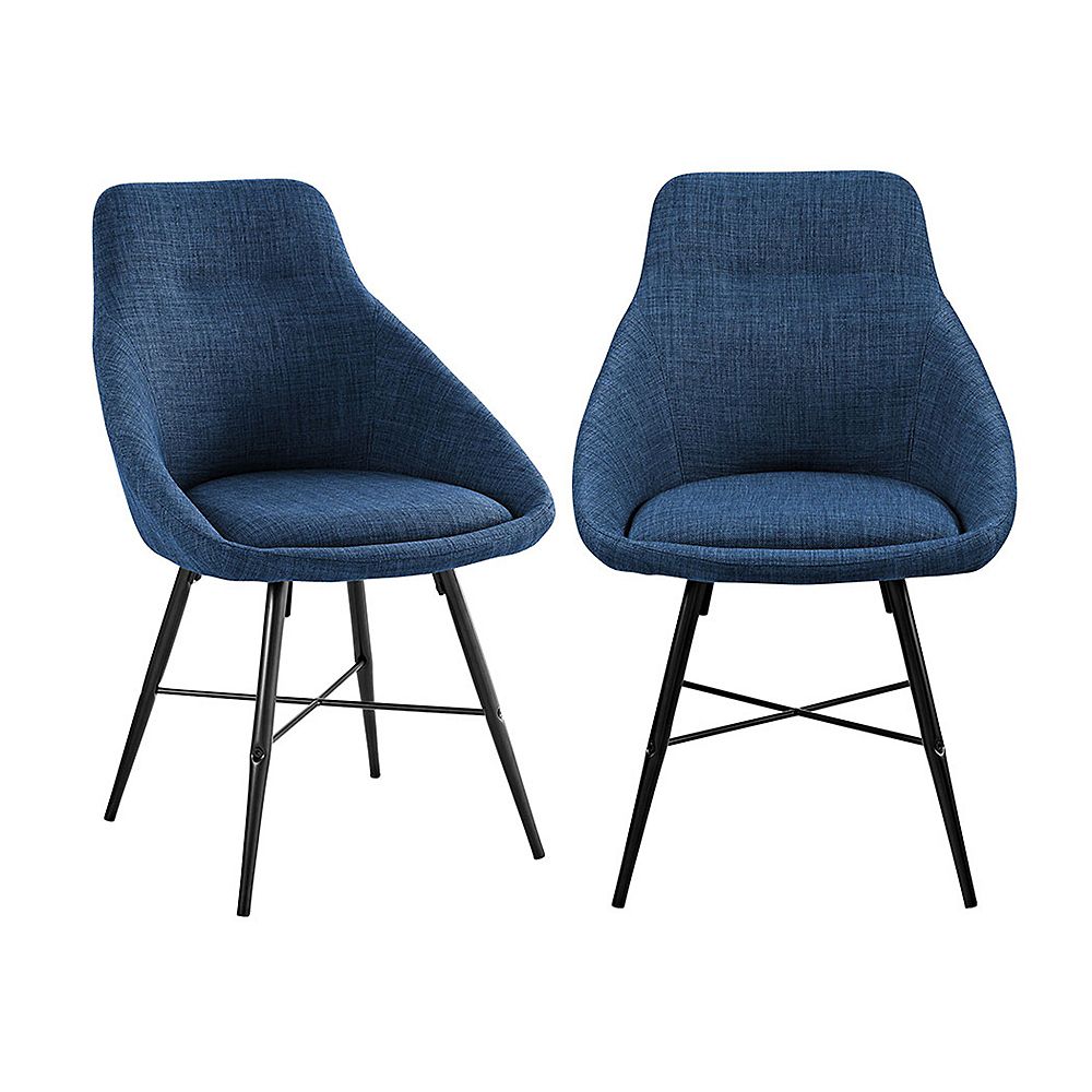 Welwick Designs Mid Century Modern Dining Chairs, Set of 2 - Blue | The
