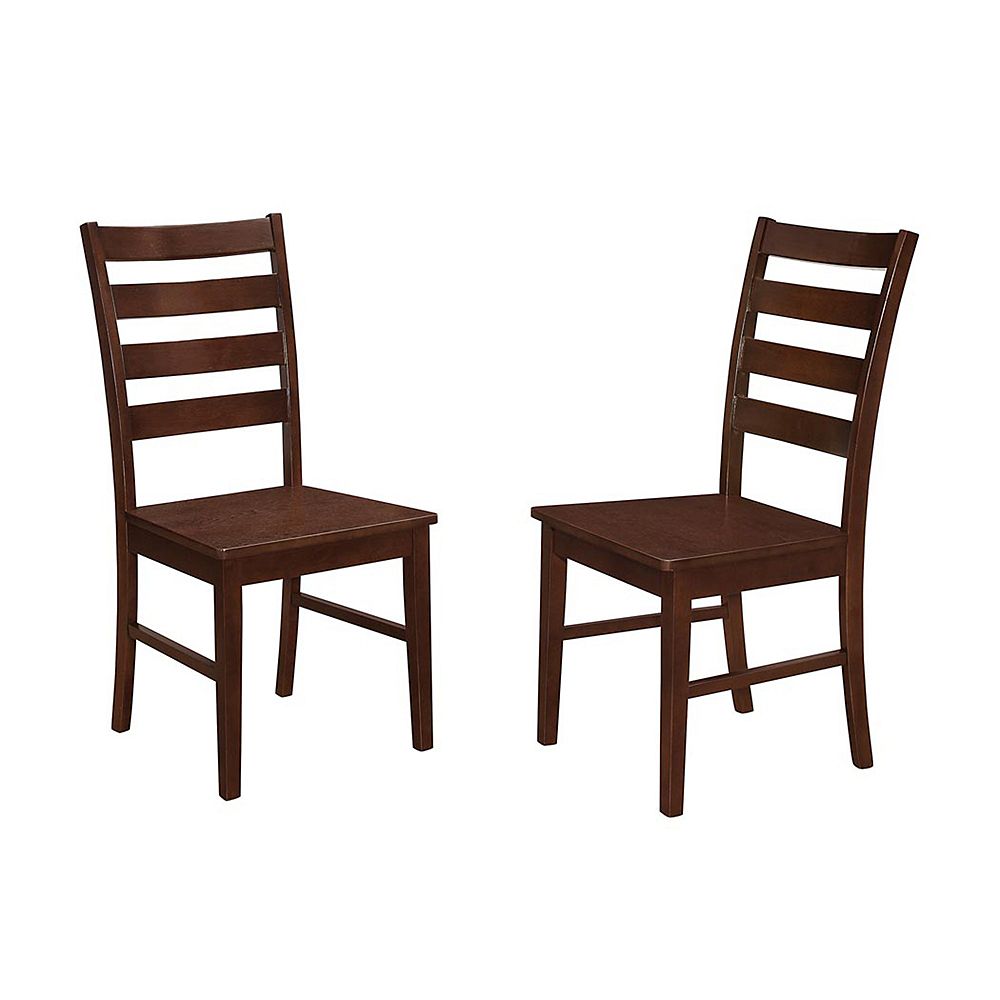 Welwick Designs Modern Farmhouse Dining Chair Set Of 2 Walnut The Home Depot Canada