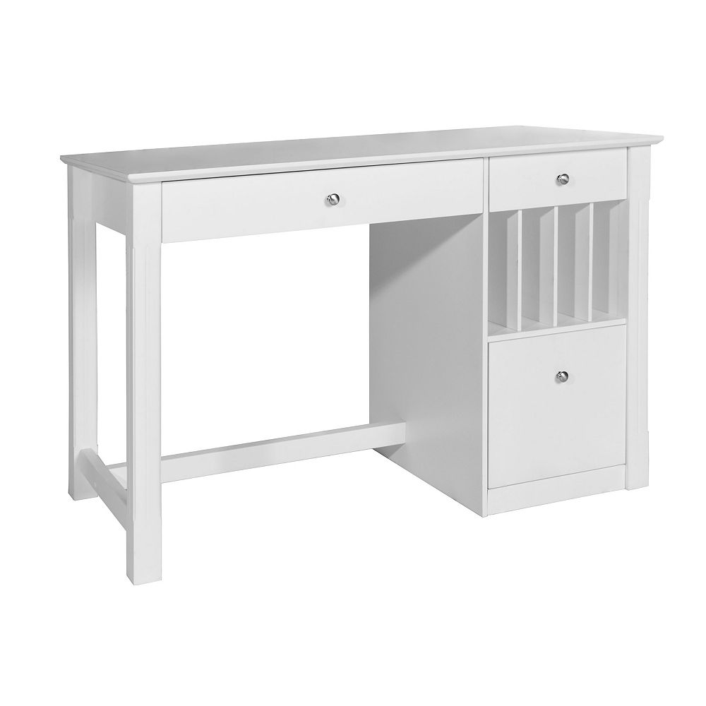 Welwick Designs Modern Simple Wood Computer Desk - White | The Home ...