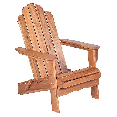 Acacia Wood Adirondack Outdoor Patio Chair - Brown