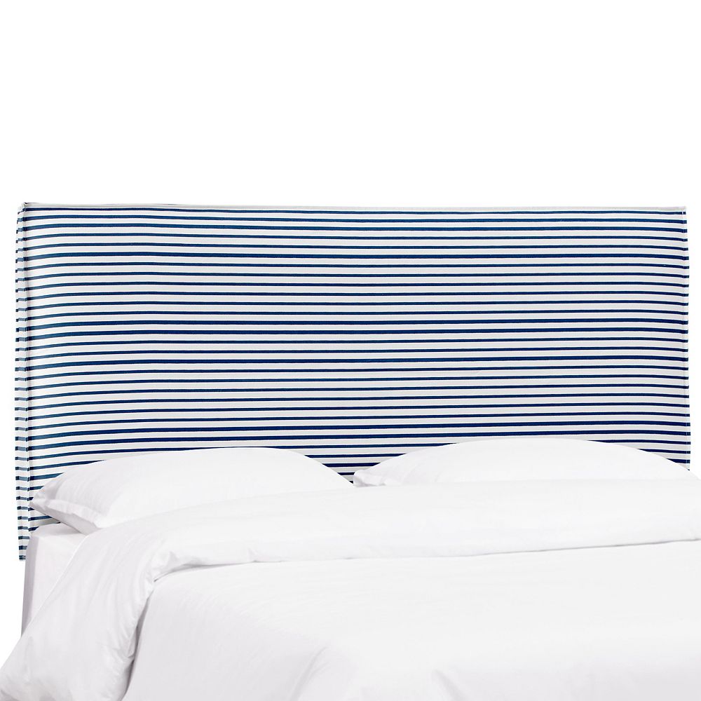 Skyline Furniture MFG King French Seam Slipcover Headboard in Nautical