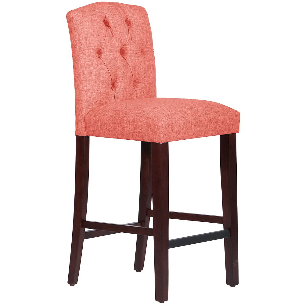 Skyline Furniture Mfg Tufted Bar Stool With Camel Back In Zuma Coral The Home Depot Canada