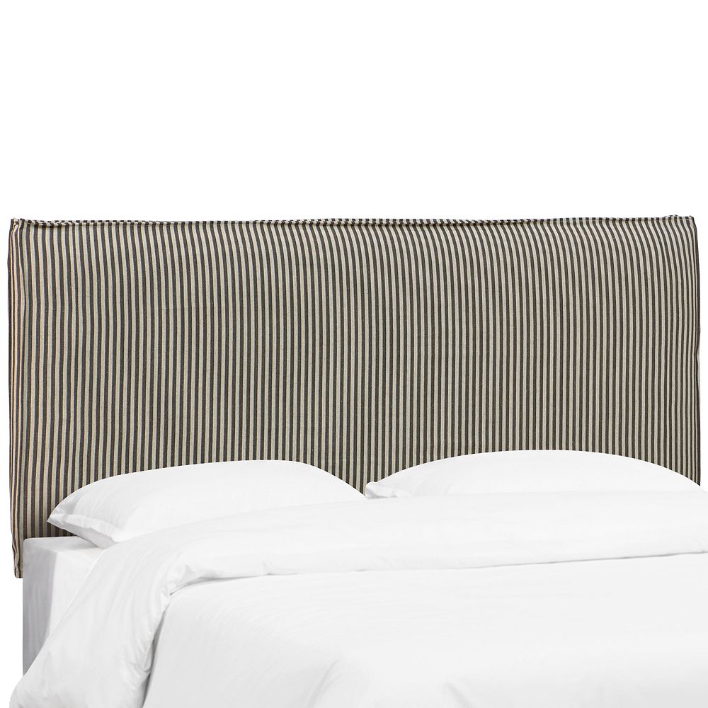 Skyline Furniture King Bow Tie Slipcover Headboard in Scout Stripe