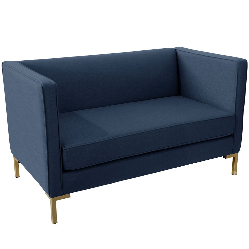 Skyline Furniture Settee in Linen Navy The Home Depot Canada
