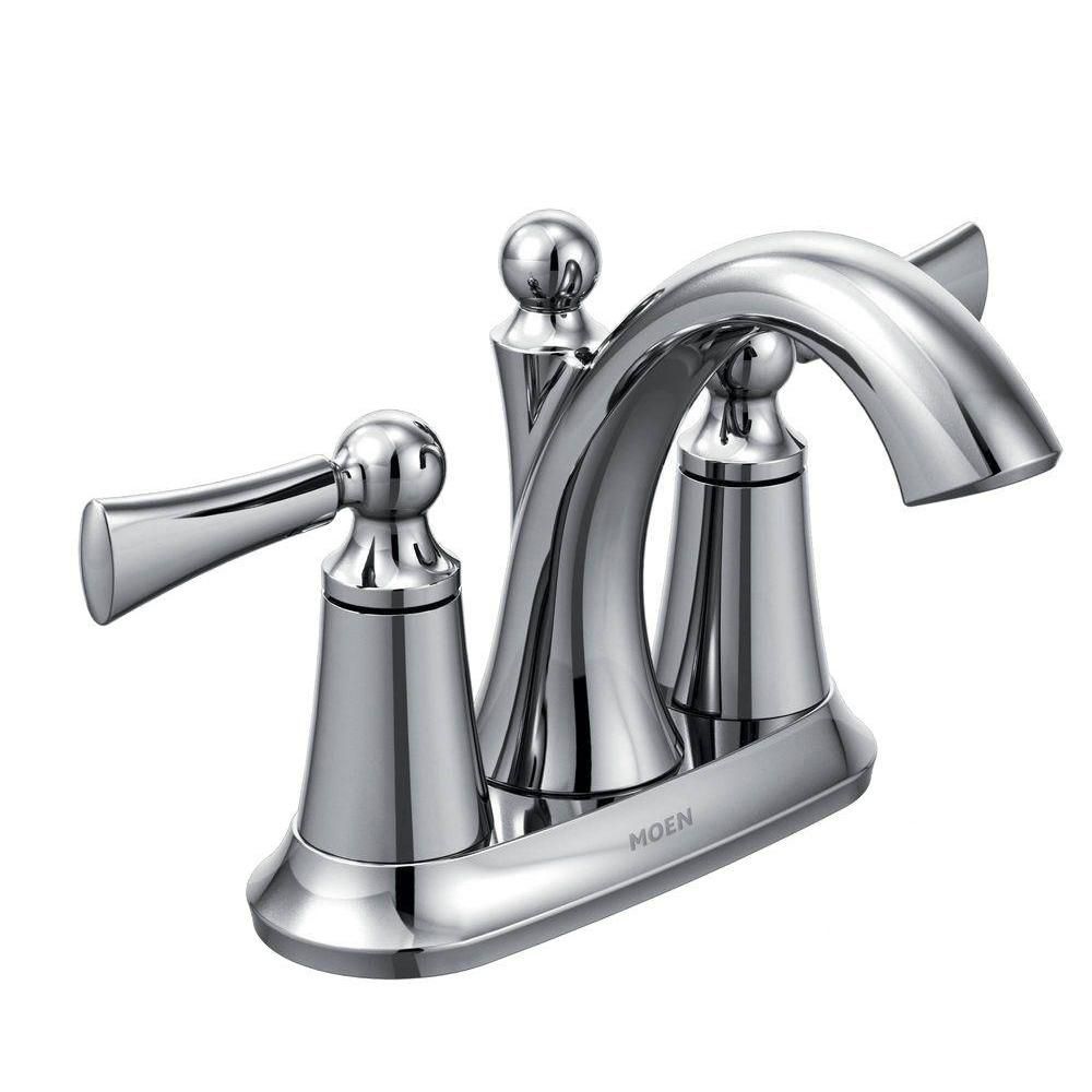 MOEN Wynford 4 Inch Centerset 2 Handle High Arc Bathroom Faucet In   P 1001411286 