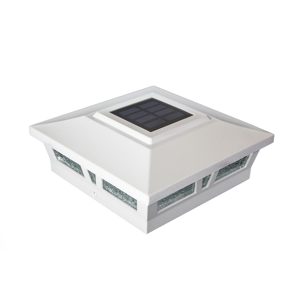 Classy Caps 6X6 White Aluminum Oxford Solar Post Cap | The Home Depot ...