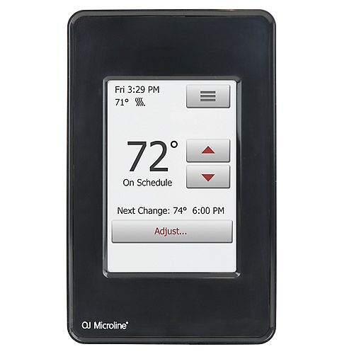 nSpire Touch 120V/240V Programmable Touch Thermostat with Floor Sensor, Black