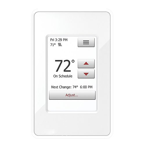 nSpire Touch 120V/240V Programmable Touch Thermostat with Floor Sensor, White