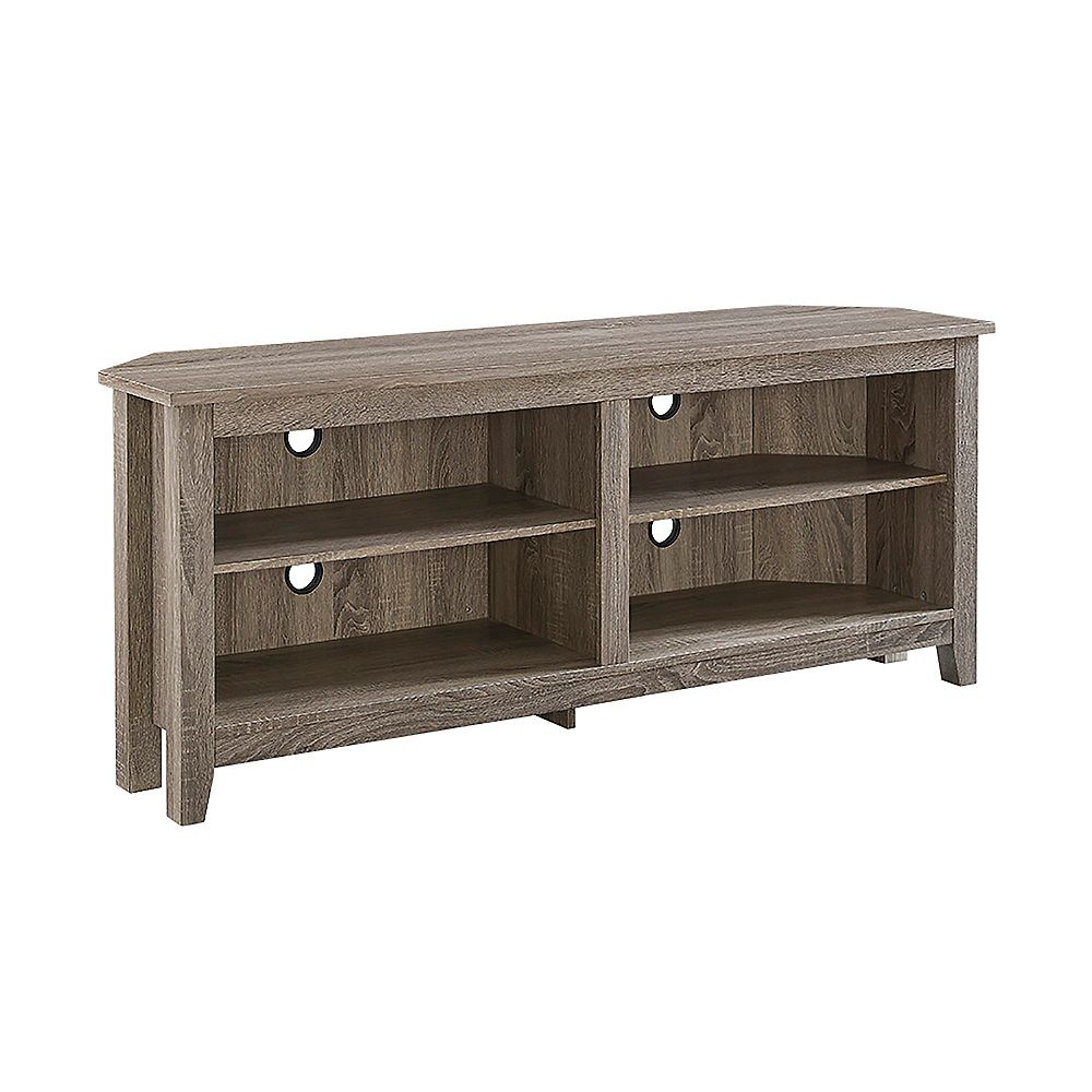 Welwick Designs Simple Farmhouse Corner TV Stand for TV's up to 64 inch ...