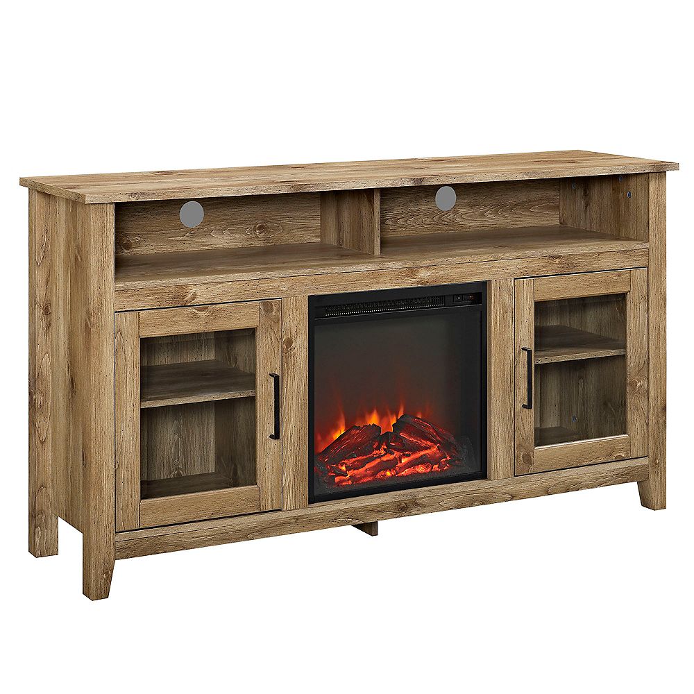 Welwick Designs Tall Rustic Fireplace Tv Stand For S Up To 64 Inch Barnwood The Home Depot Canada Welwick Designs Tall Rustic Fireplace, Tv Stand Fireplace Canada