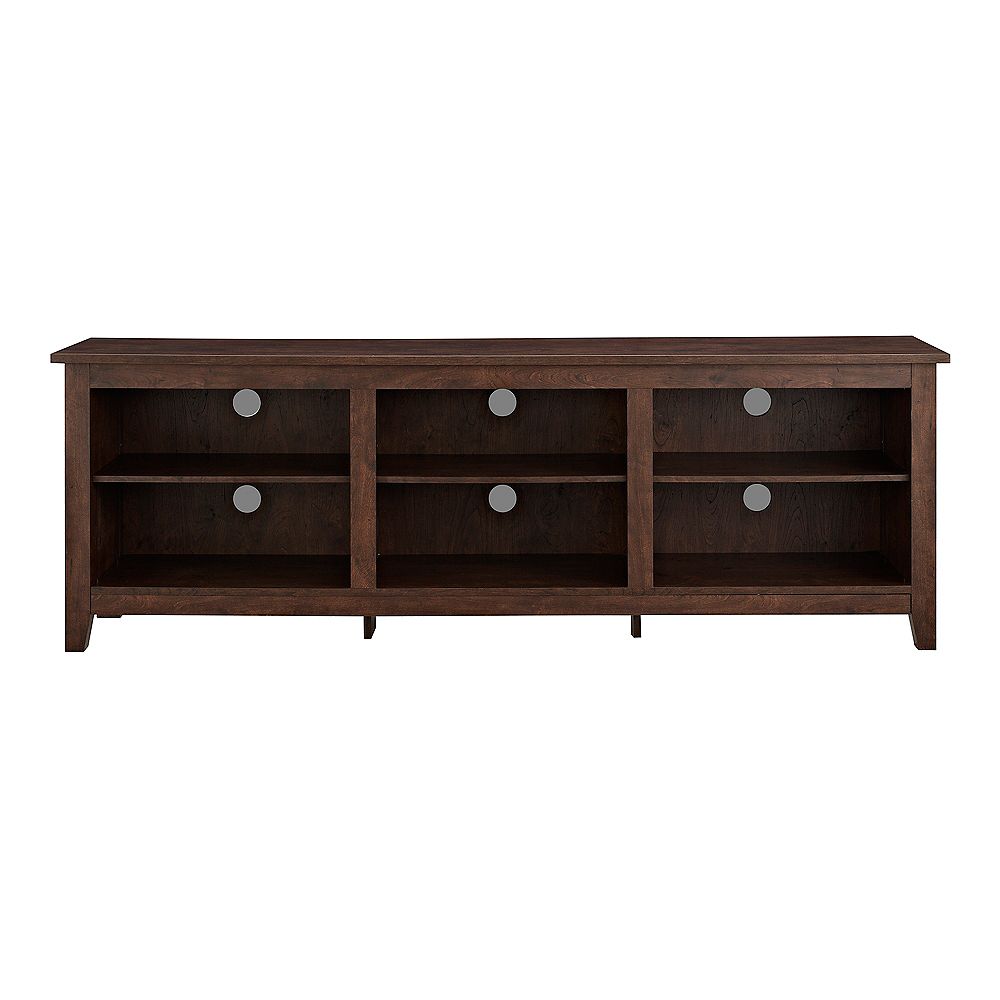 Welwick Designs Walker Edison 70 Inch Traditional Brown Mdf Tv Stand 70 Inch With Adjustab The Home Depot Canada