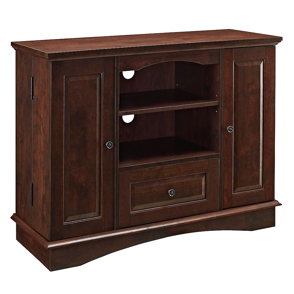 Welwick Designs Tall Traditional Wood TV Stand with Storage for TV's up