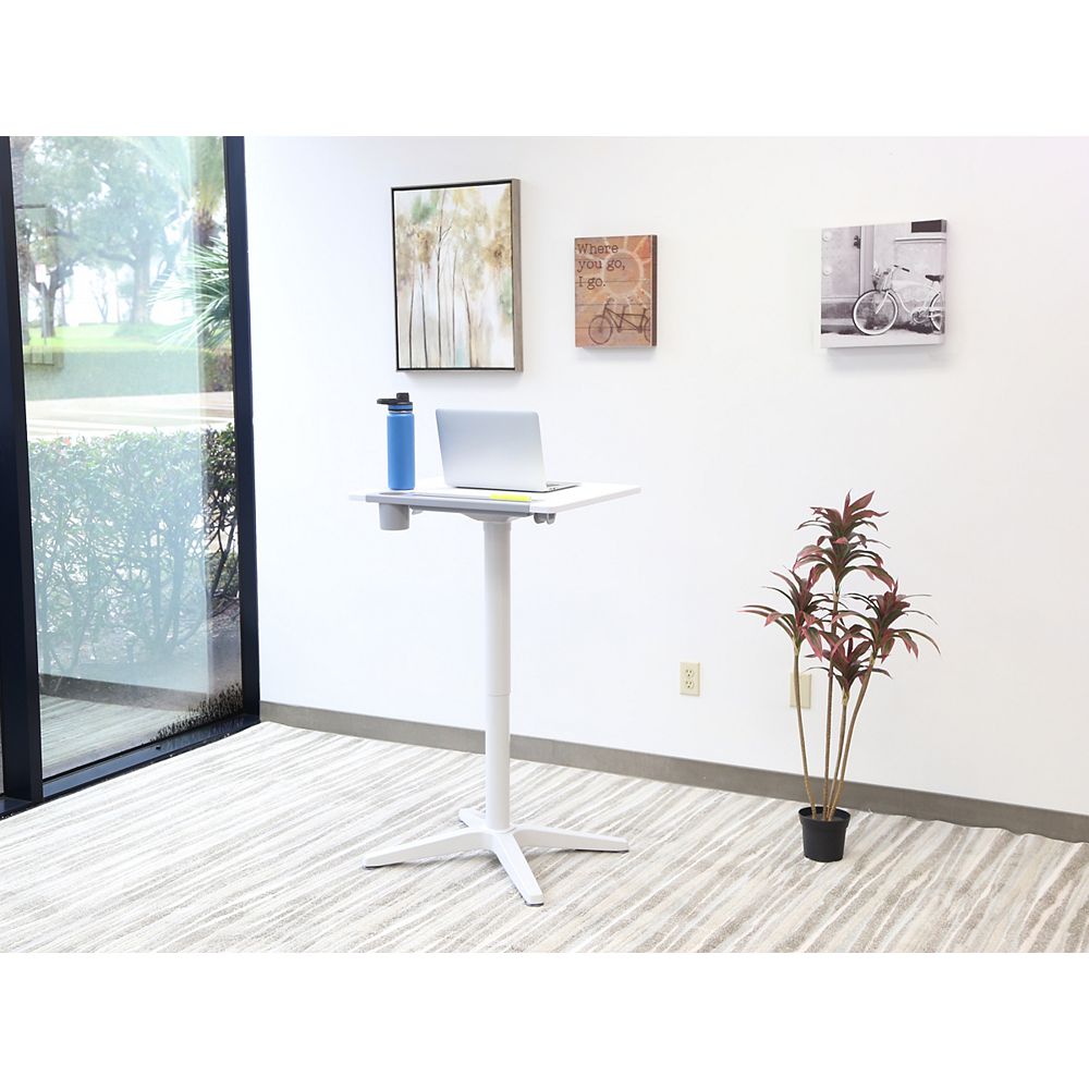 Motionwise Pneumatic Adjustable Height Standing Desk 21 X25 X30 5 45 5 Snow White The Home Depot Canada