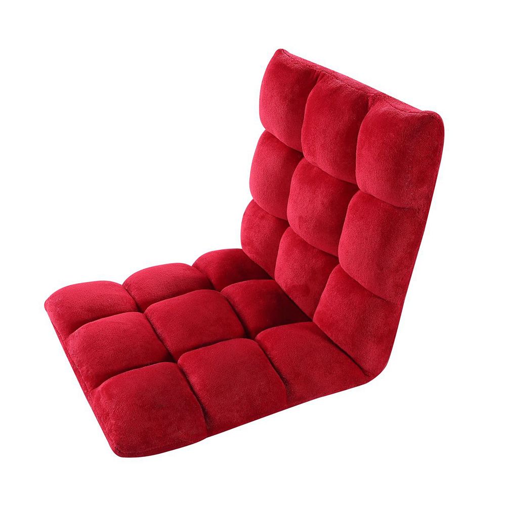 Velago Adjustable Red Microplush Gaming Floor Chair The Home Depot Canada