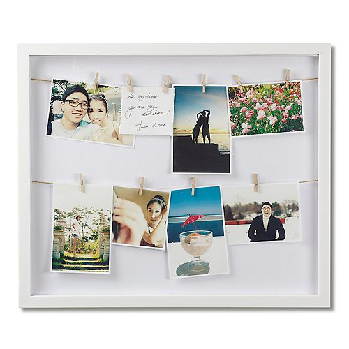 Clothesline Photo Display White