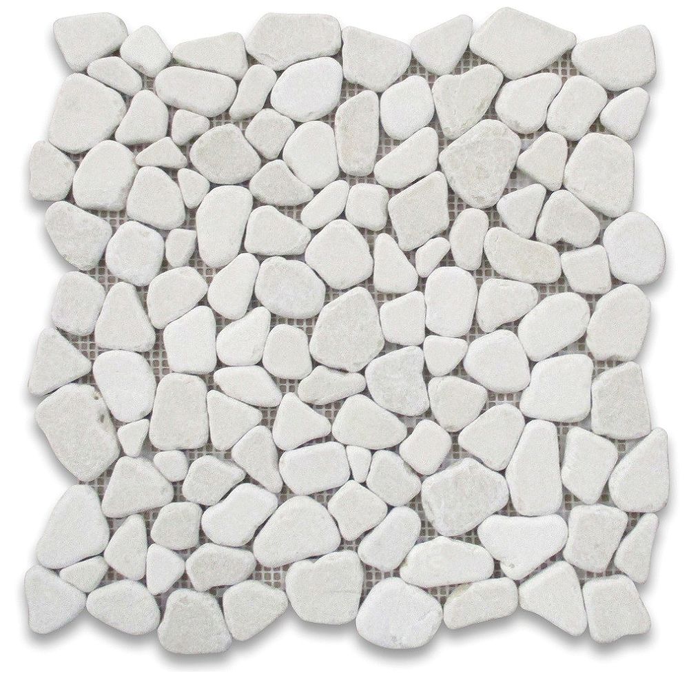 10 Inch Marble Wall Mosaic Tile, Home Depot Pebble Interlocking Tile
