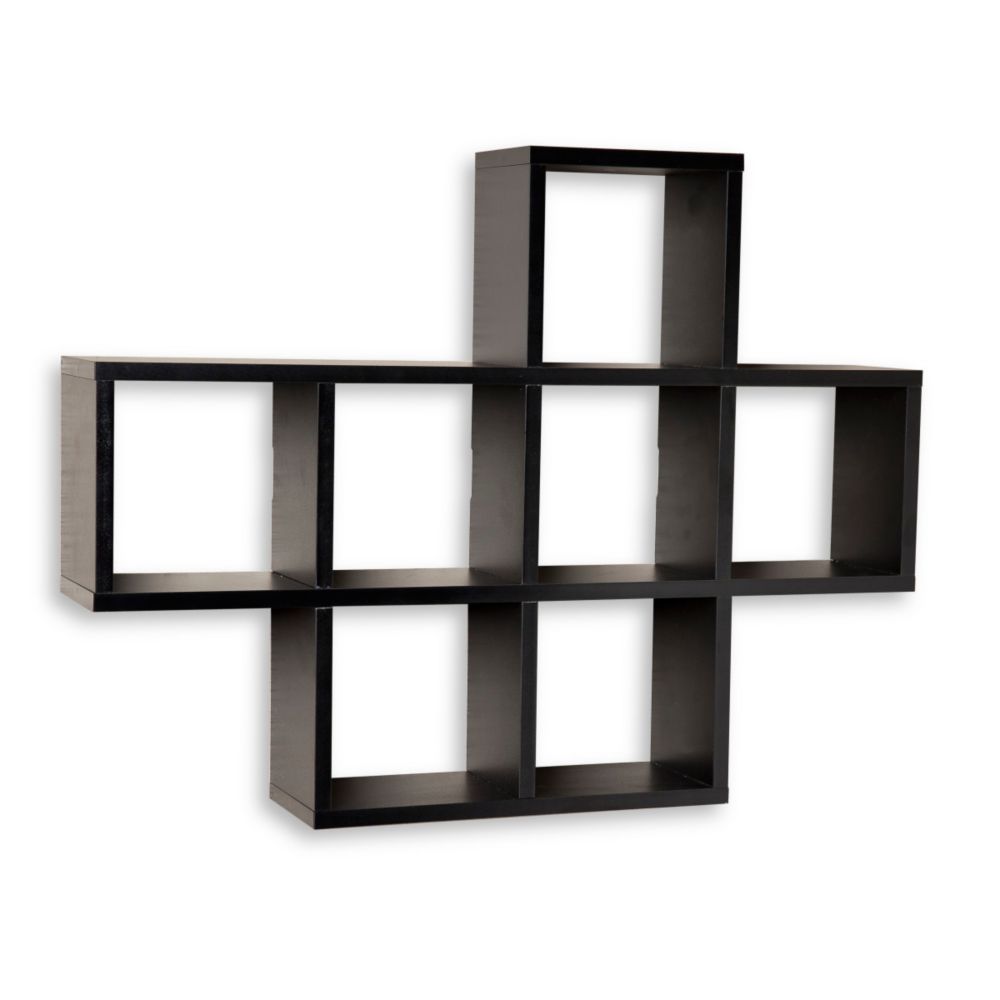 Danya B. 31 Inch X 23 Inch Black Laminated Cubby Shelf | The Home Depot ...