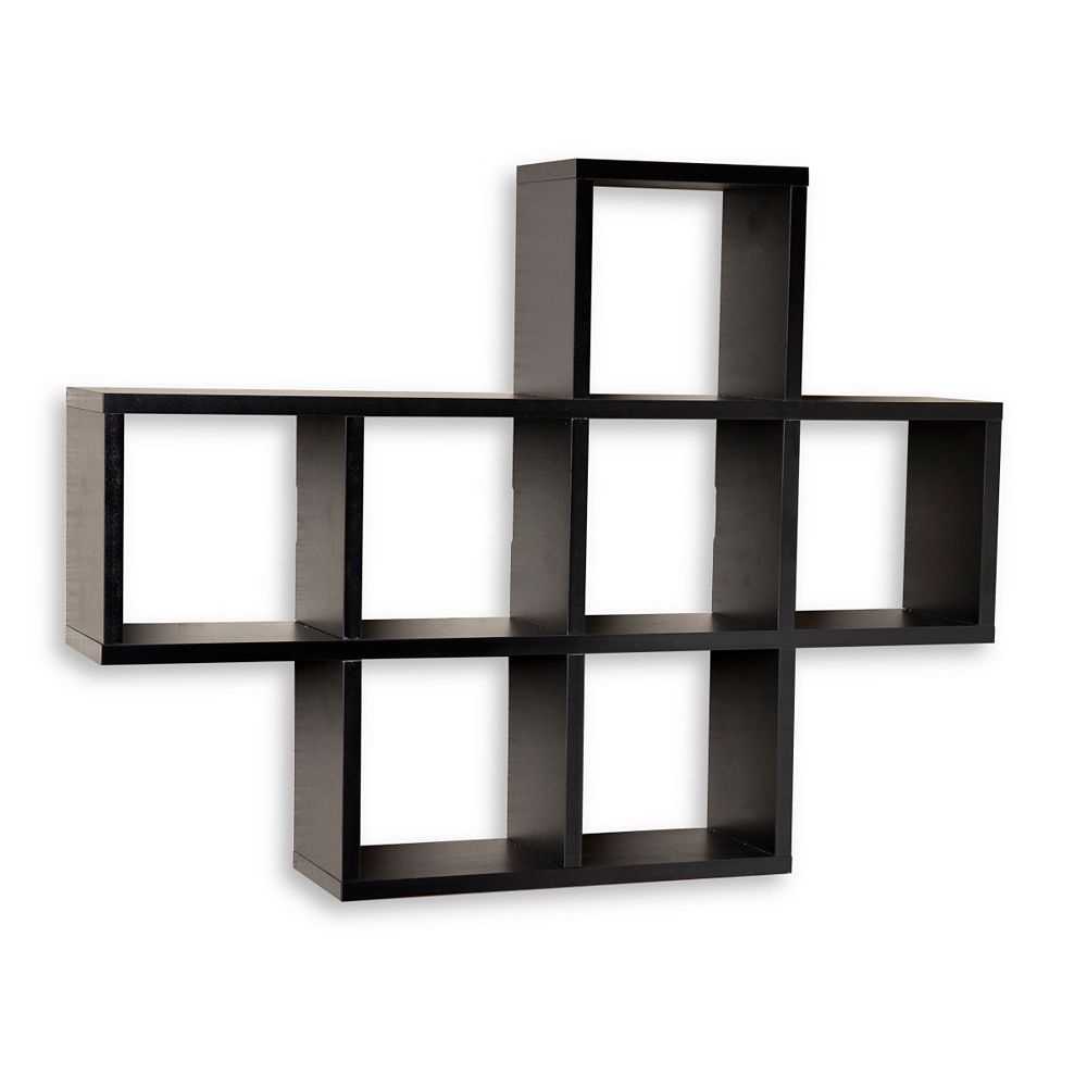 Danya B. 31 inch x 23 inch Black Laminated Cubby Shelf The Home Depot