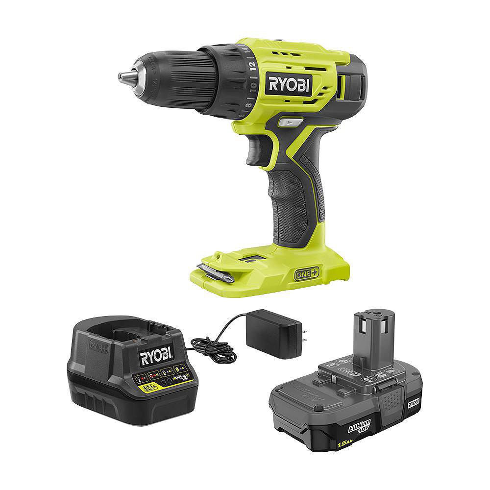 RYOBI 18V ONE+ Lithium-Ion Cordless 1/2 -inch Drill/Driver Kit with (1 ...