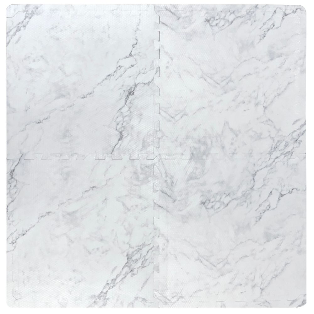Trafficmaster Faux Marble 24 Inch X 24 Inch Interlocking Foam Tiles 4 Pack The Home Depot Canada