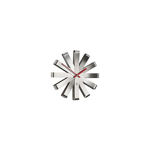 Ribbon Wall Clock 12In Steel