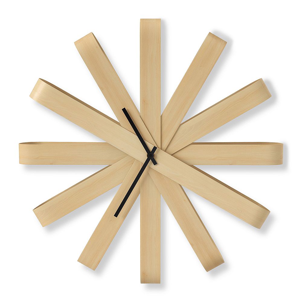 Umbra Ribbonwood 20.25inch Wall Clock in Natural The Home Depot Canada