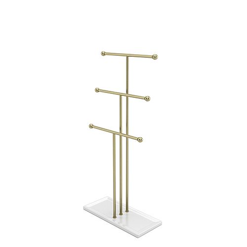 Trigem Jewelry Stand White/Brass