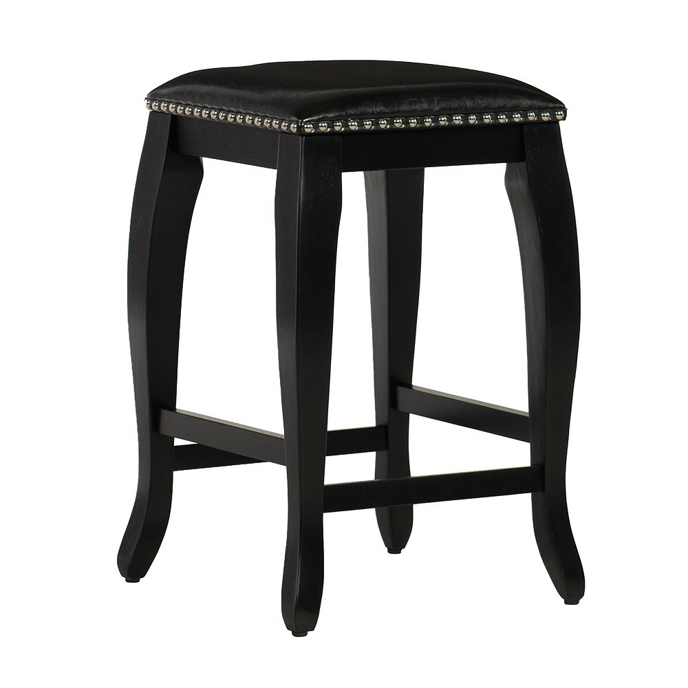 Linon Home Decor Black Square Top Counter Stool The Home Depot Canada