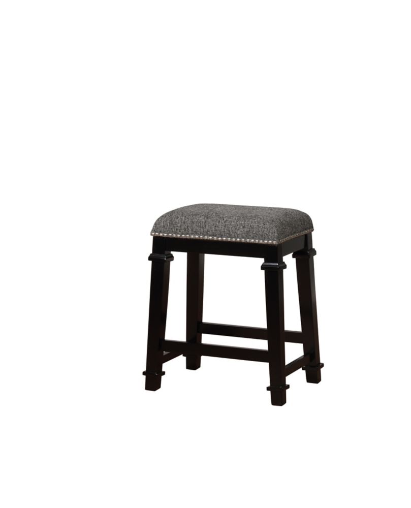 Linon Home Decor Black and White Tweed Backless Counter Stool The