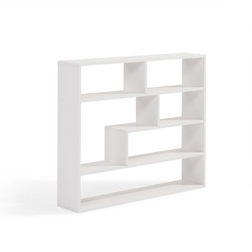 Danya B. 37 inch x 32 inch White Laminated Rectangular Floating Wall Shelf