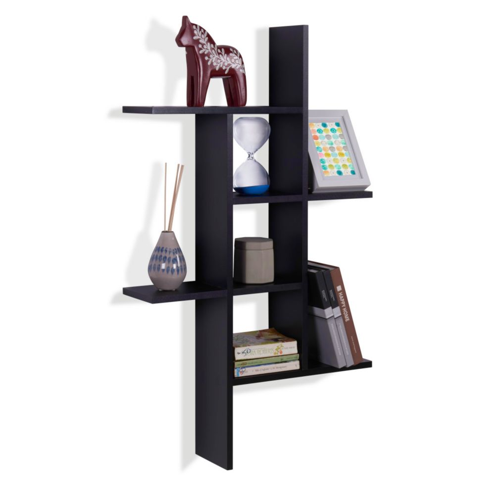 Danya B. Cantilever Black MDF Floating Wall Shelf | The Home Depot Canada