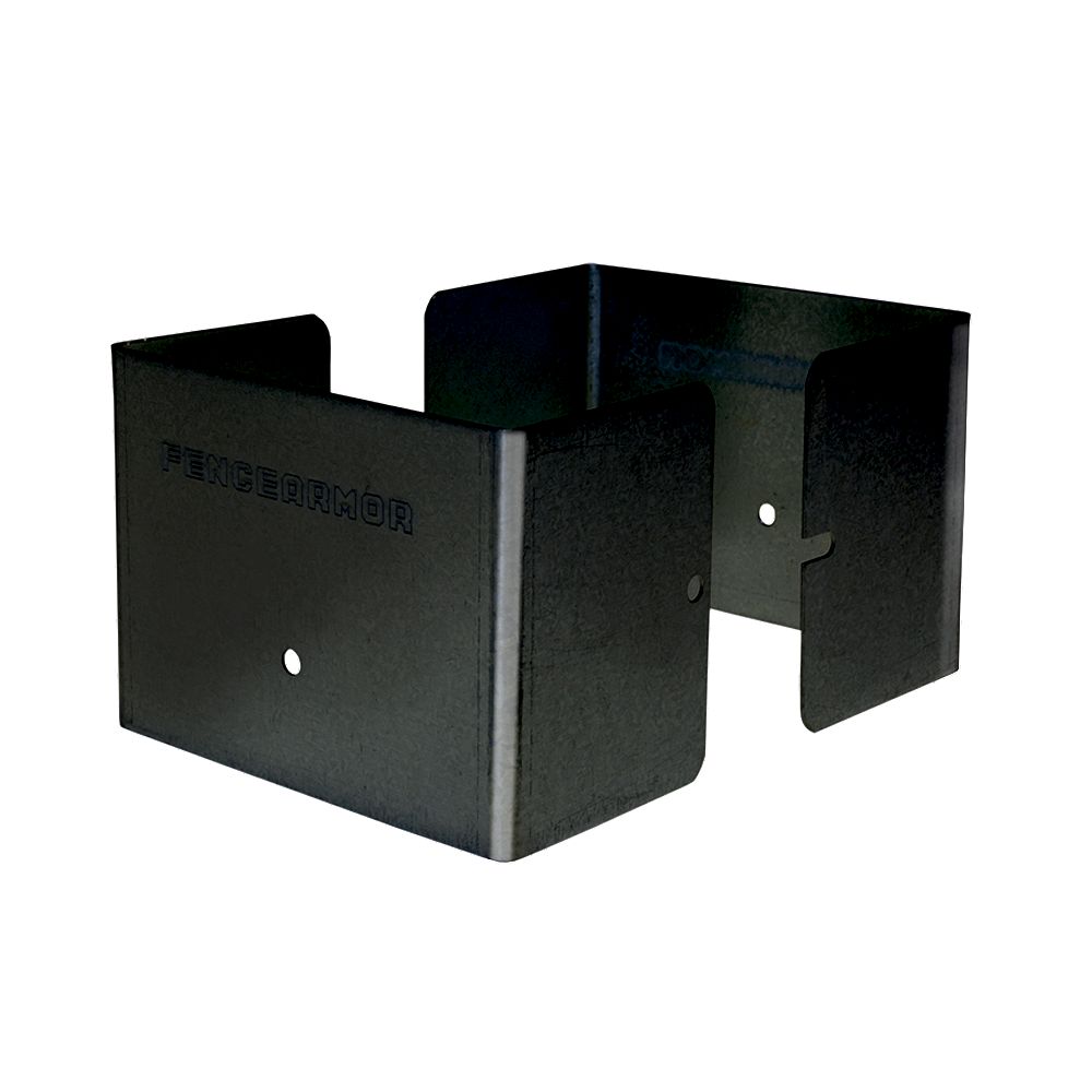 Fence Armor 4 inch. L x 4 inch. W x 3 inch. H Black Fence Post Guard