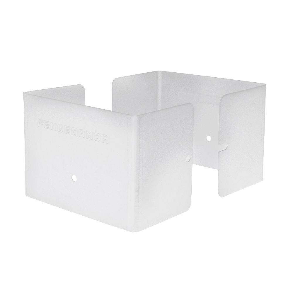 Fence Armor 6 inch. L x 6 inch. W x 3 inch. H White Fence Post Guard