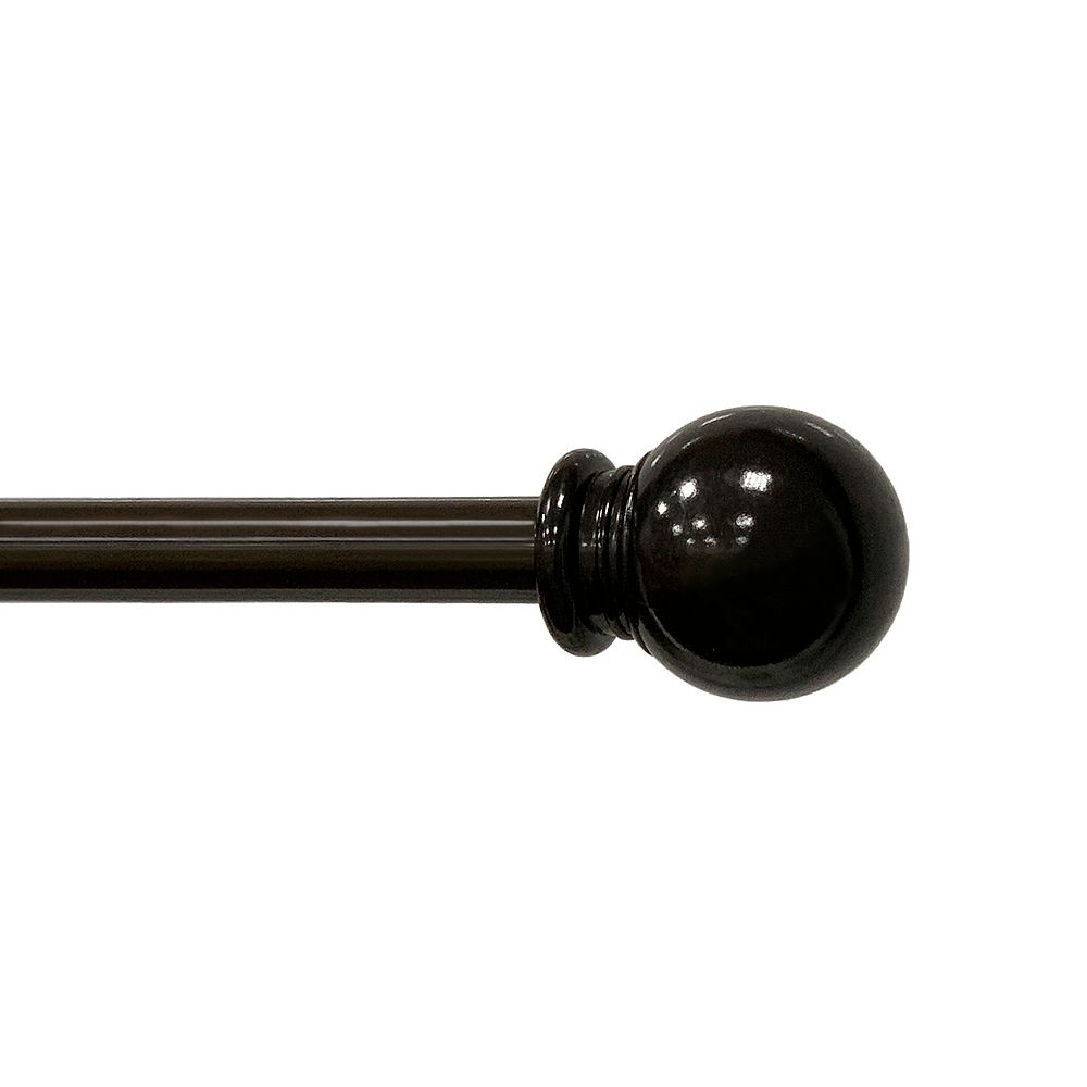 Lumi 28 48 Inch Telescoping 5 8 Drapery Single Curtain Rod Set Brown Ball Finials The Home Depot Canada Lumi 28 48 Inch Telescoping 5 8