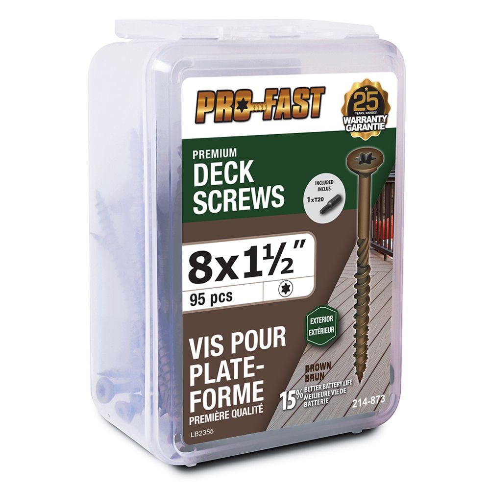 PROFAST 8 x 11/2inch Deck Screws in Brown 95Pcs The Home Depot