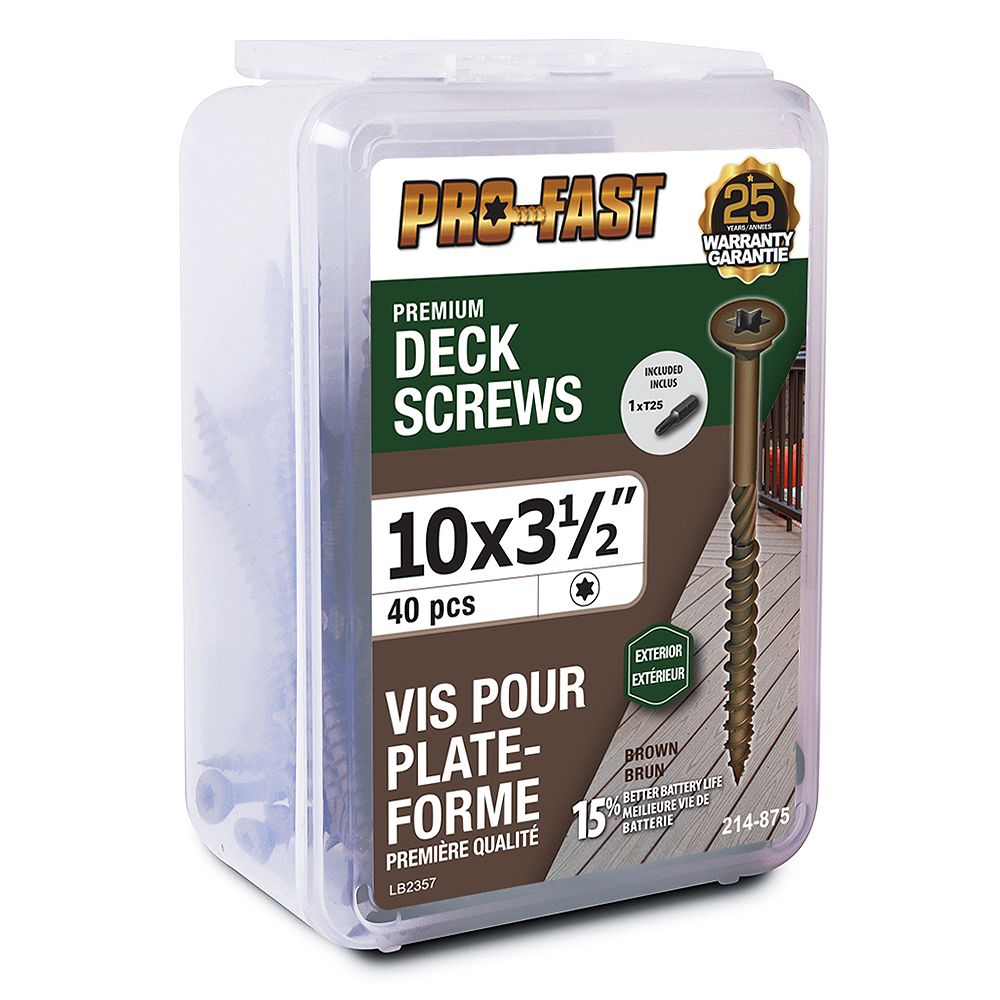 PROFAST 10 x 31/2inch Deck Screws in Brown 40Pcs The Home Depot