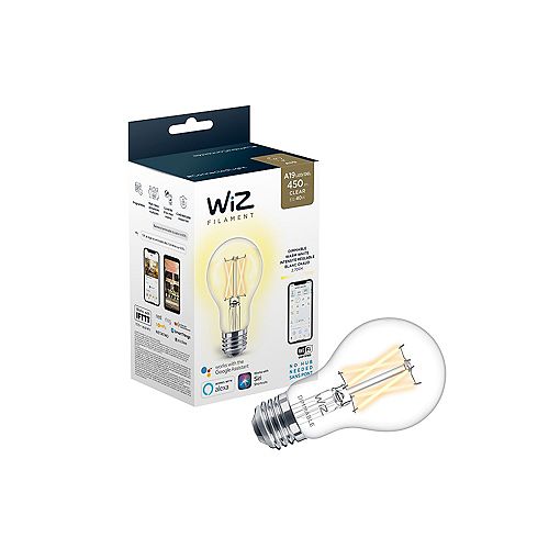 40W A19 Clear Wifi Dimmable LED Light Bulb