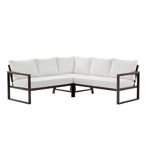 Hampton Bay White Patio Sectional Sets, Patio Furniture Sectional Canada