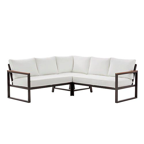 Hampton Bay White Patio Sectional Sets The Home Depot Canada Hampton Bay White Patio Sectional Sets, Patio Furniture Sectional Canada