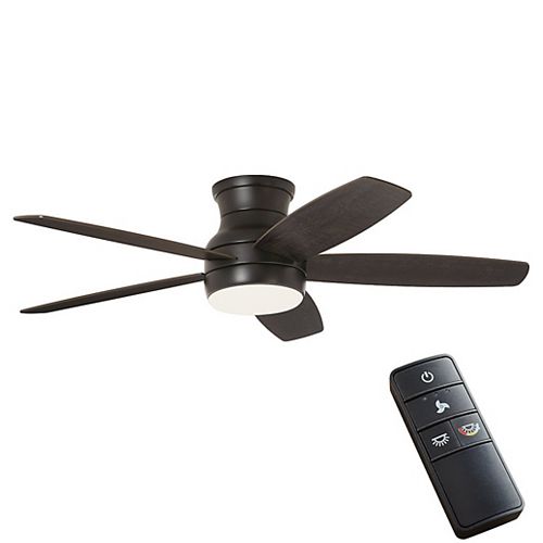 Ashby Park 52-inch Matte Black Ceiling Fan with Color Changing Integrated LED Light and Remote Control