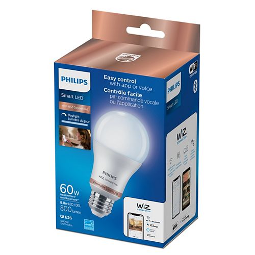 60W A19 Frosted Dimmable Daylight LED Smart Home Wi-Fi Light Bulb