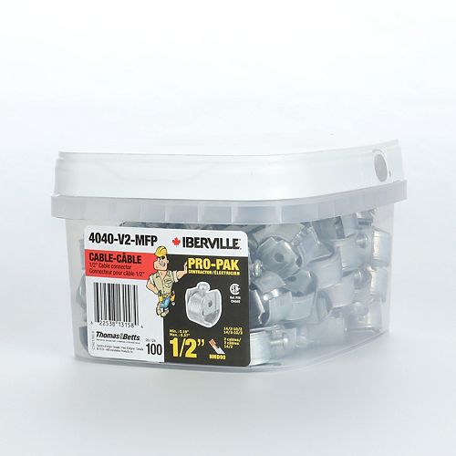 Iberville 1/2 In. Loomex Plastic Connector Flip (100Pack) The Home Depot Canada