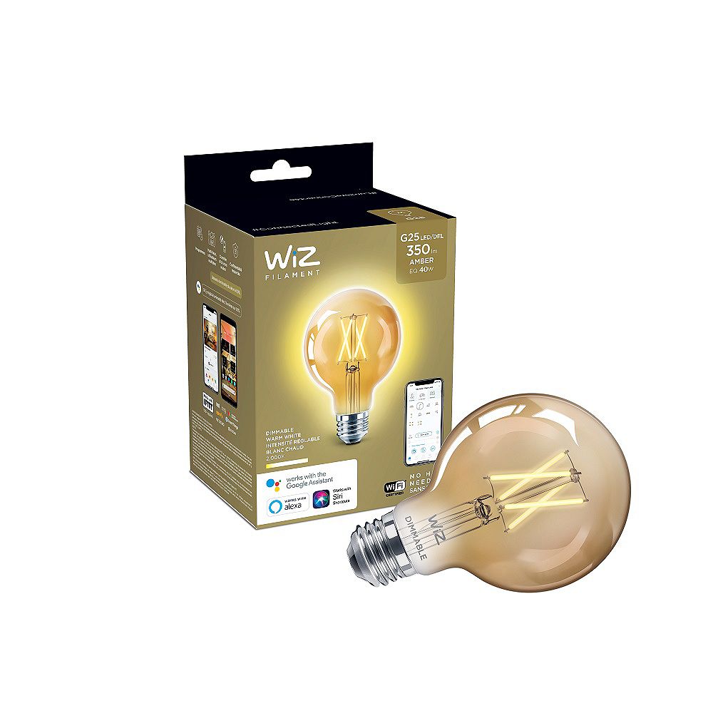 Philips WiZ Ampoule déco vintage 40W G25 WiFi gradable à LED Home