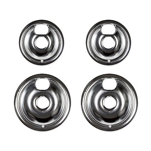 Universal Chrome Drip Bowl for Electric Ranges (4-Pack)