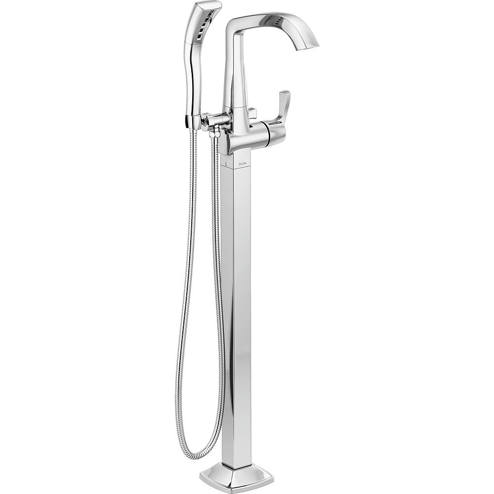 Delta Stryke Single Hole Freestanding Tub Filler Trim in Chrome (Valve