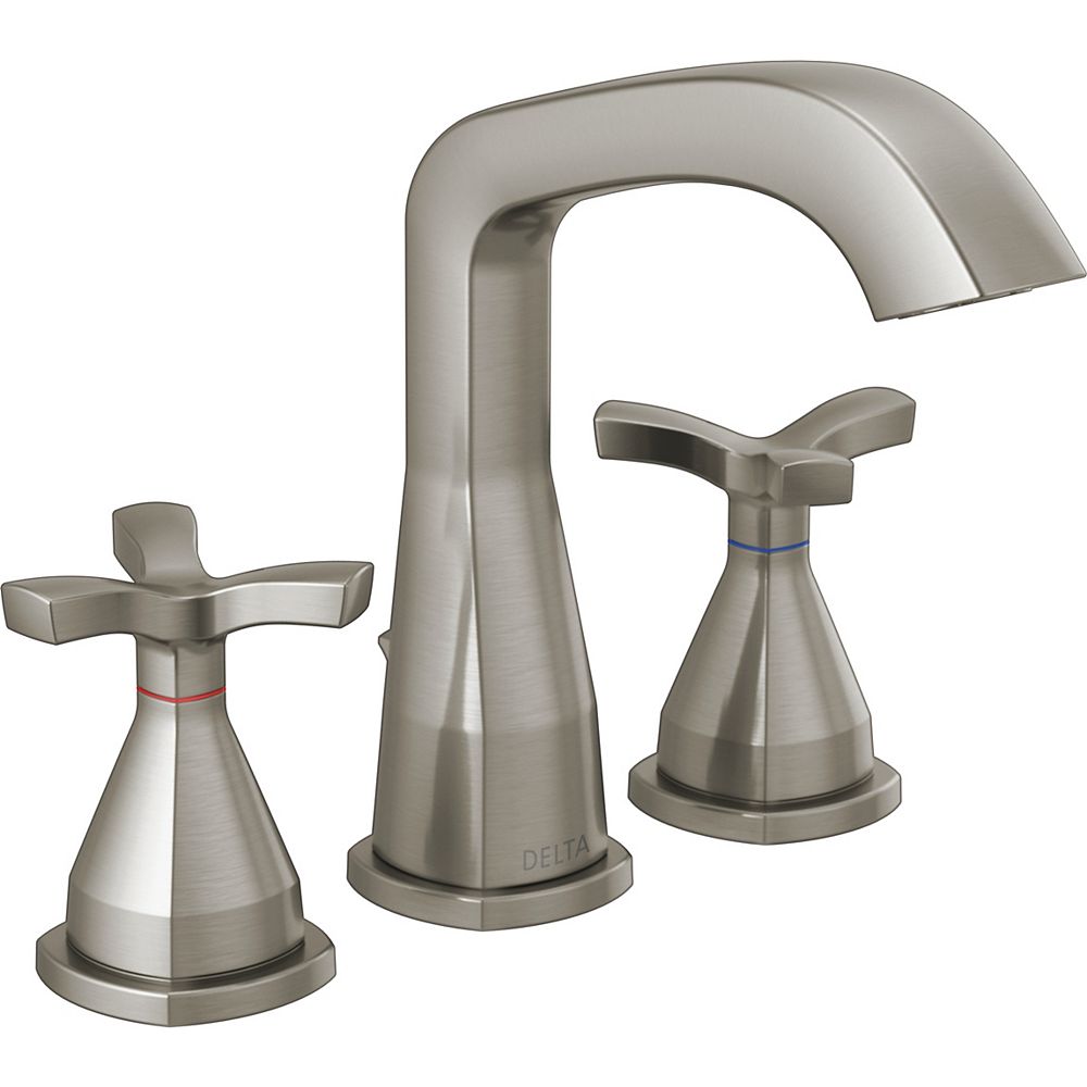 Delta Stryke 8 in. Widespread TwoHandle Bathroom Faucet With PopUp Drain in Stainless St