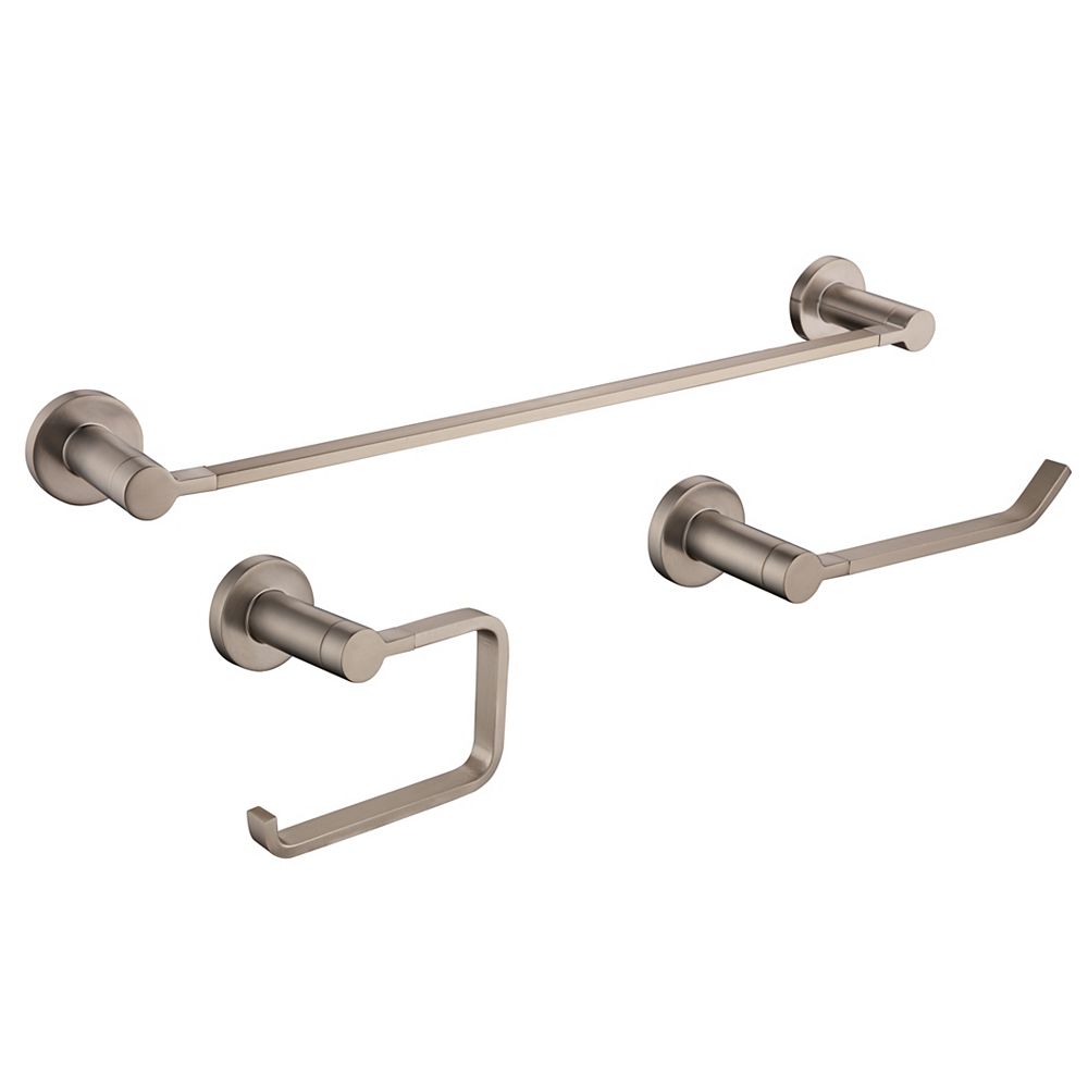 Glacier Bay Modern 3Piece Bath Hardware Set in Brushed Nickel The Home Depot Canada