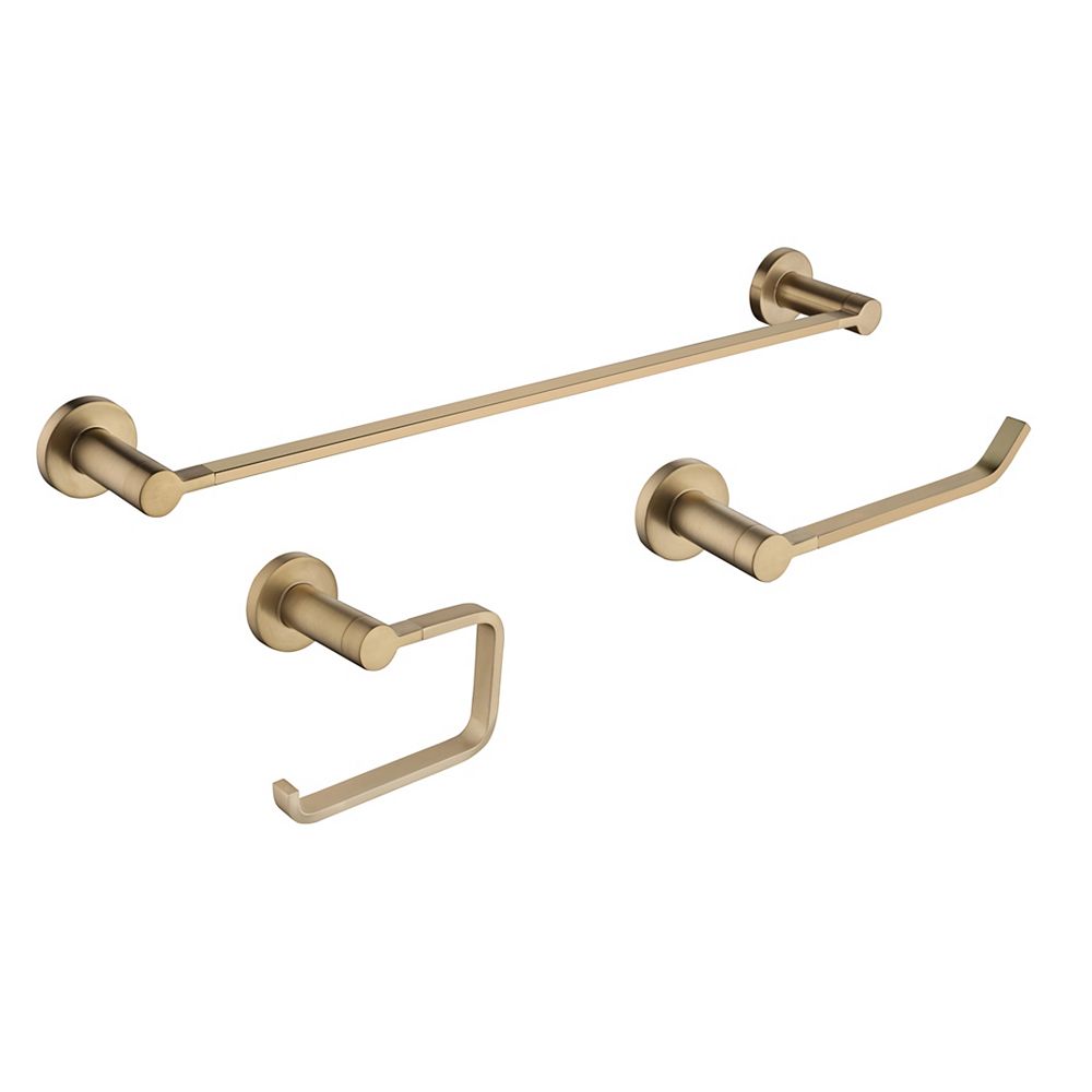 Modern 8-Piece Bath Hardware Set in Matte Gold Modern 8-Piece Bath Hardware Set in Matte Gold