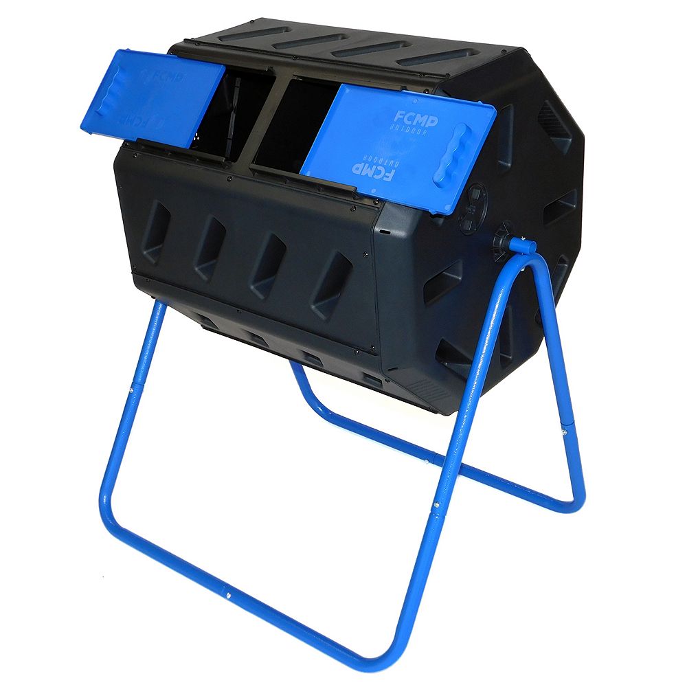 FCMP Tumbling Composter with Two Chambers and Two Doors The Home