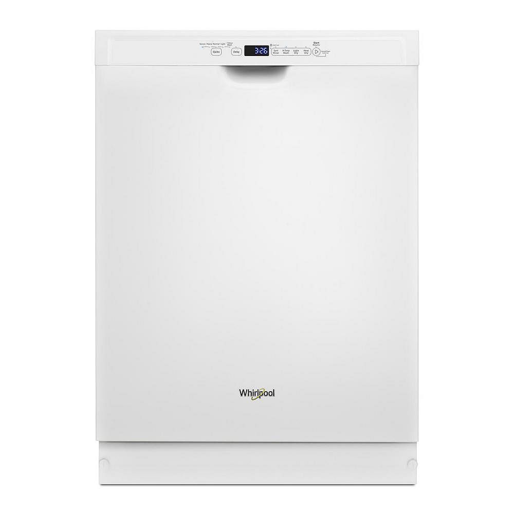 Whirlpool FrontControl Dishwasher in White with Stainless Steel Tub